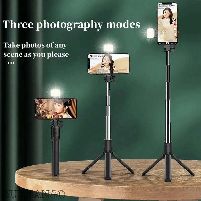 Selfie Stick Tripod Extendable Wireless Bluetooth Remote Portable Smartphone Tripod Stand Mount for IOS Android Phone