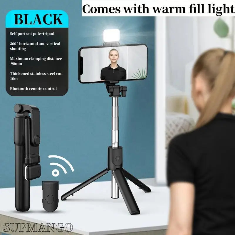 Selfie Stick Tripod Extendable Wireless Bluetooth Remote Portable Smartphone Tripod Stand Mount for IOS Android Phone