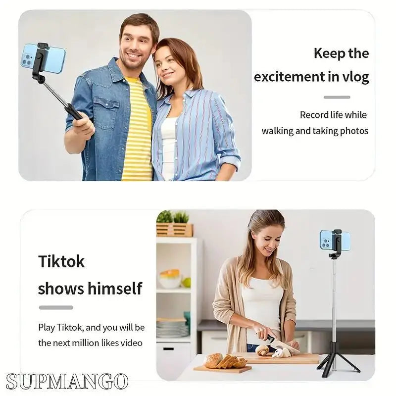 Selfie Stick Tripod Extendable Wireless Bluetooth Remote Portable Smartphone Tripod Stand Mount for IOS Android Phone